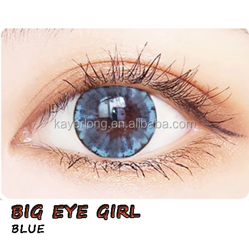 Wholesale China Cheap Yearly Eye Contact Lenses 2 Tone Circle Color Contact Soft LensBIG EYE GIRL BLUE