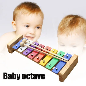 Wholesale Colorful Wooden Musical Percussion Instruments Set 8 Tones Portable Piano Keyboard Orff Musical Toys For Kids