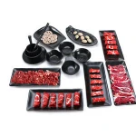 Rectangular Slate Sushi Plate, Japanese Natural Black Yakiniku Grill BBQ Plate For Restaurant
