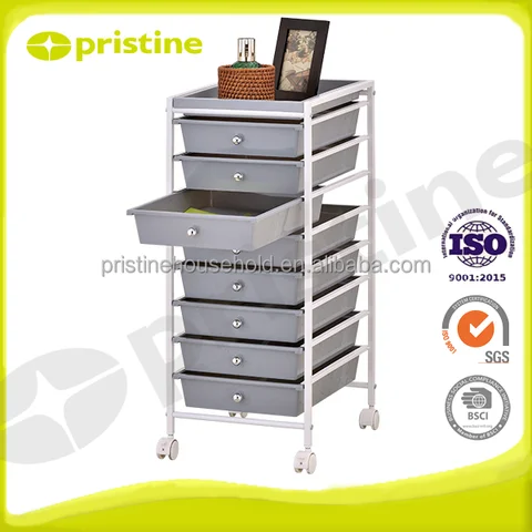 Wholesale eBay Taiwan Home Storage Furniture MIT Office Trolley 8 PP Drawer Organiser Bins Metal Material OEM Customization