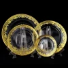 Wholesale Gold Glass Charger Plates Crystal Wedding Plates
