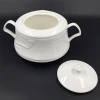 Wholesale Hot Sale 3-4L White New Bone Ceramic Tureen With Lid And Handle