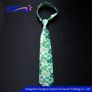 Wholesale Hot Sale Cheap St. Patricks Day Irish Polyester Printed Neck Tie