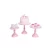 Wholesale Hot Wedding Party Supplies Cake Decorating Accessory Pink Blue Black Crystal Cake Table Dessert Stand 3 Sets