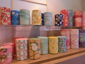 Wholesale loose tea containers wrapped in washi paper for tea leaves and dried goods