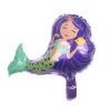 Wholesale mini Pink Purple Red Cartoon Sea Mermaid Princess Foil Balloon Ocean Birthday  Party Toys Decoration