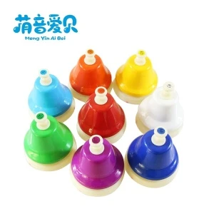 Wholesale musical instrument percussion plastic desk bell set rainbow music bells