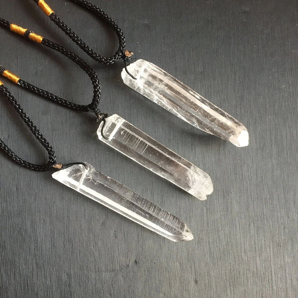 Wholesale Natural clear quartz white crystal pendant Necklace