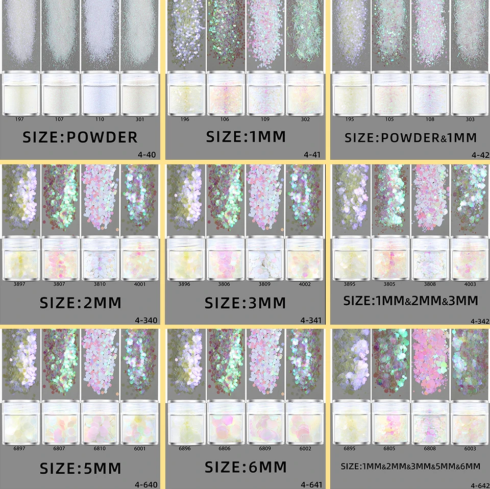Wholesale Party Colorful Bulk Glitter Powder Acrylic For Face Body Nail Pearl Iridescent Ret Multi Violet 1+2+3+5+6MM