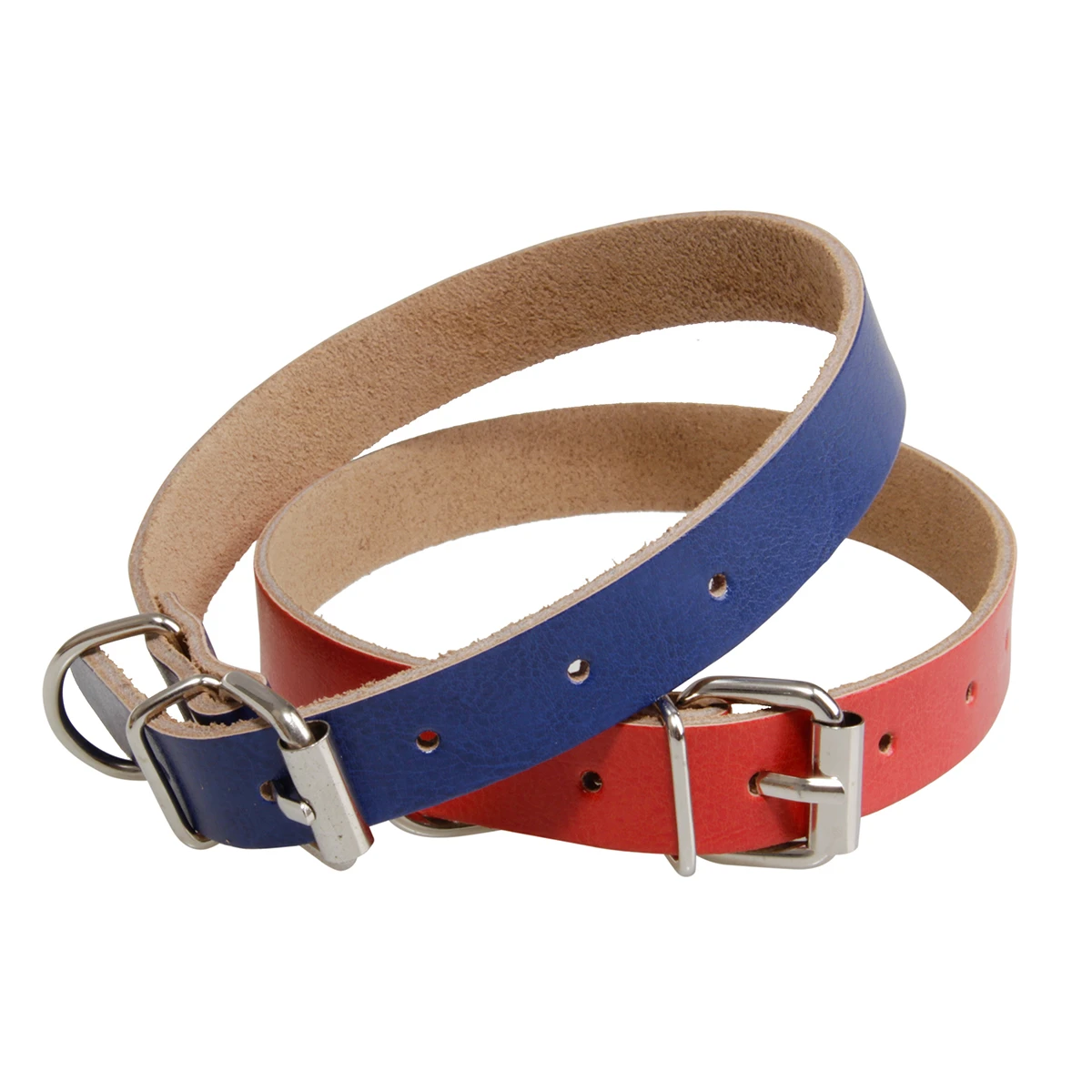 Wholesale Plain Color Genuine  Leather Pet Dog Collar Leash