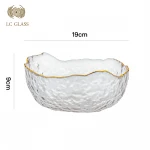 Wholesale popular creative irregular large glass vegetable fruit candy salad dessert water tea wash bowl