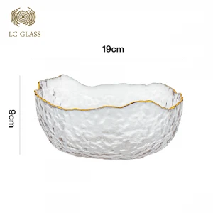 Wholesale popular creative irregular large glass vegetable fruit candy salad dessert water tea wash bowl