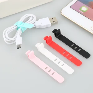 wholesale silicone cable winder earphone cable cord winder colorful data line cable organizer