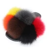 wholesale soft fur bathroom slippers for mother daughter matching dress real fox fur raccoon fur slides