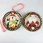 With Christmas Design,7.5 Inch Xmas Plate for Festival,porcelain Plate Eco Friendly Ceramic with Xmas Logo Printing Plate Dish