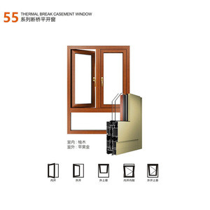 Buy Wood Grain Aluminium Alloy Frame Aluminium Sliding Window Bottom ...