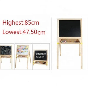 Wooden adjustable blackboard for children  kids two sides magnetic drawing  easel wooden double side blackboard KJ6962