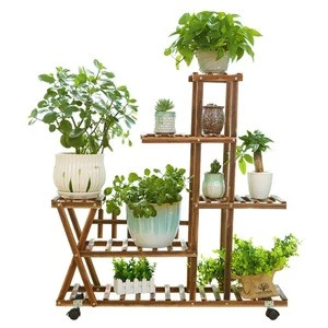 Wooden Plant Flower Display Stand Wood Pot Shelf Storage Rack