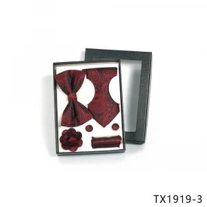 Wool business tie gift set men&#x27;s pocket square floral men silk necktie