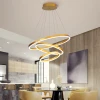 zhongshan modern hanging lighting loft livingroom lobby foyer round ring aluminum acrylic chandeliers pendant light lamp