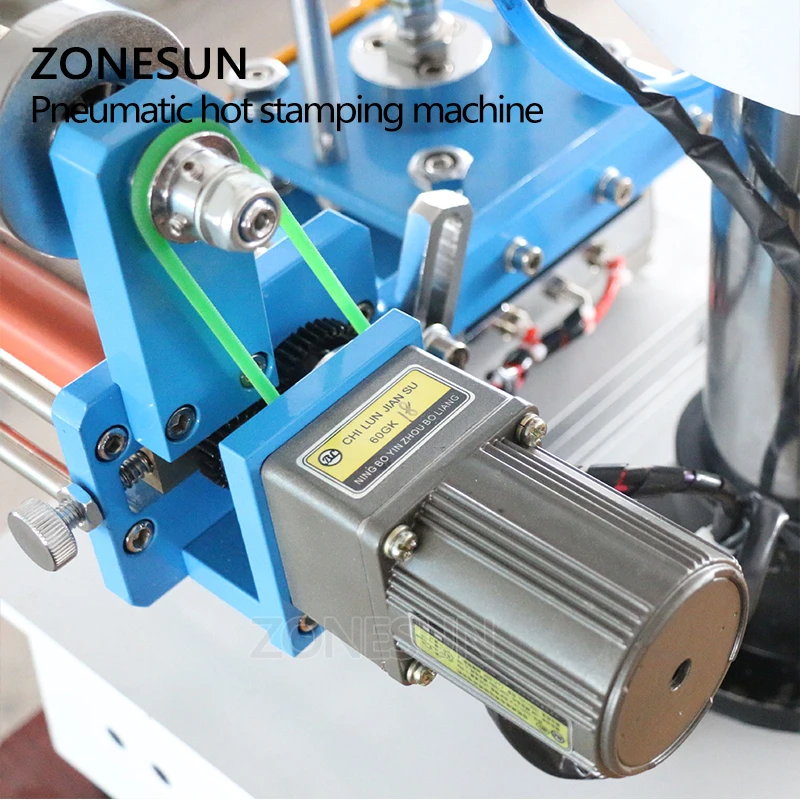 ZONESUN Pneumatic LOGO Leather Plastic Paper Metal Hot Foil Stamping Fabric Embossing Machine Heat Press Machine Punch Press