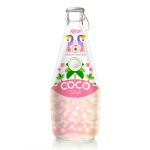 Coconut Water with Pulp Peach Flavor 290ml Glass Bottle