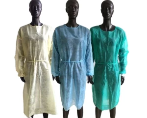 Disposable Medical Non Woven Isolation Gown Low Price Factory Supply Surgical Disposable Gowns with elastic/knitted cuff
