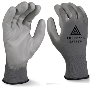 13G Polyester Liner PU/Polyurethane Coated Gloves with EN388 4131X