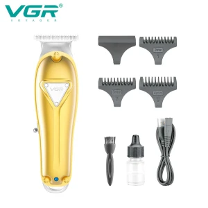 VGR V-057 All Metal Professional Rechargeable Hair Trimmer Cordless Hair Clipper Cutting Machine for Men