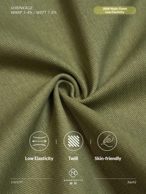 Factory 388# Heavy Weight Frost Wash Cotton Spandex Fabric Mercerized Brushed