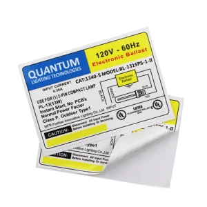 Waterproof silver PET certification electronics label stickers, Heat resistant certification label sticker