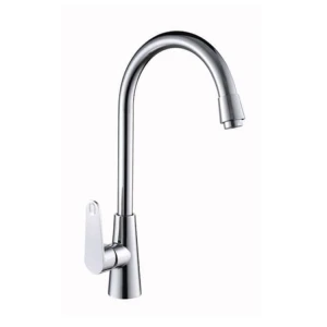 Drop Down Single Handle Operation Chrome All Metal Body Kitchen Sink Faucet