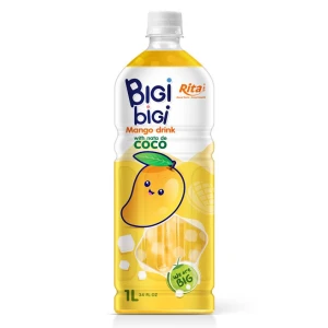 BiGi BiGi Mango Drink With Nata De Coco 1L PET Bottle