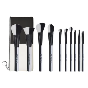 Black white personalized makeup brushes