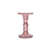 Wholesale Factory Price Short Glass Candle Holder in Pink