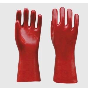 Long Cuff Polyester/Cotton Interlock Lined PVC Coated Chemical Resistant Gloves