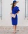 Import Royal Blue Satin Mother Of The Bride Dresses Plus Size One Shoulder Short Sleeves Keen Length Women Wedding Party Gowns from China