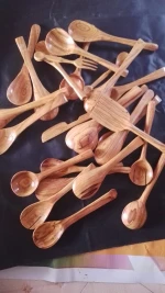 Natural Olive Wood Spoons Set Ideal for Cooking and Salad Serving
