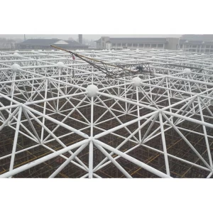 prefabricated bolt ball connected steel space frame coal shed