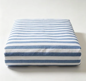 Striped Light Blue Cotton Duvet Cover Set King Size Soft Breathable Bed Cover