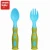 Import 2 pcs/Travel Set Colorful Safe Disposable Plastic Baby Spoon and Fork Anti-Skid Handle Tableware with Transparent Storage Box from China