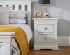 White Nightstand Bedside Two Drawers, New Style Storage Shelf Acacia Solid Wood