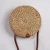 Import Handwoven Round Rattan Bag – Women Leather Buckle Crossbody Wicker Shoulder Bag from India