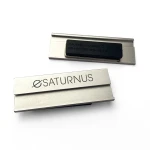 Cheap low price magnetic magnet silver sublimation name badge nameplate with insert