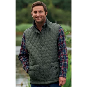 Ashy olive Diamond Quilted Warmer