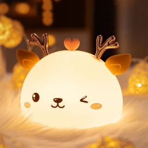 Christmas couples birthday gift deer silicone lamp small night lamp