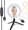 10 inches/26cm Outer 55W 5500K Camera Photo Video Bluetooth Remote Led Ring Light Selfie With Tripod Stand