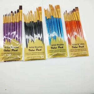 10 Pcs customizable Nylon oil /acrylic /gouache/water color artist paint brush set