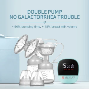 100% food grade silicone double electric breast pump with Li-ion battery
