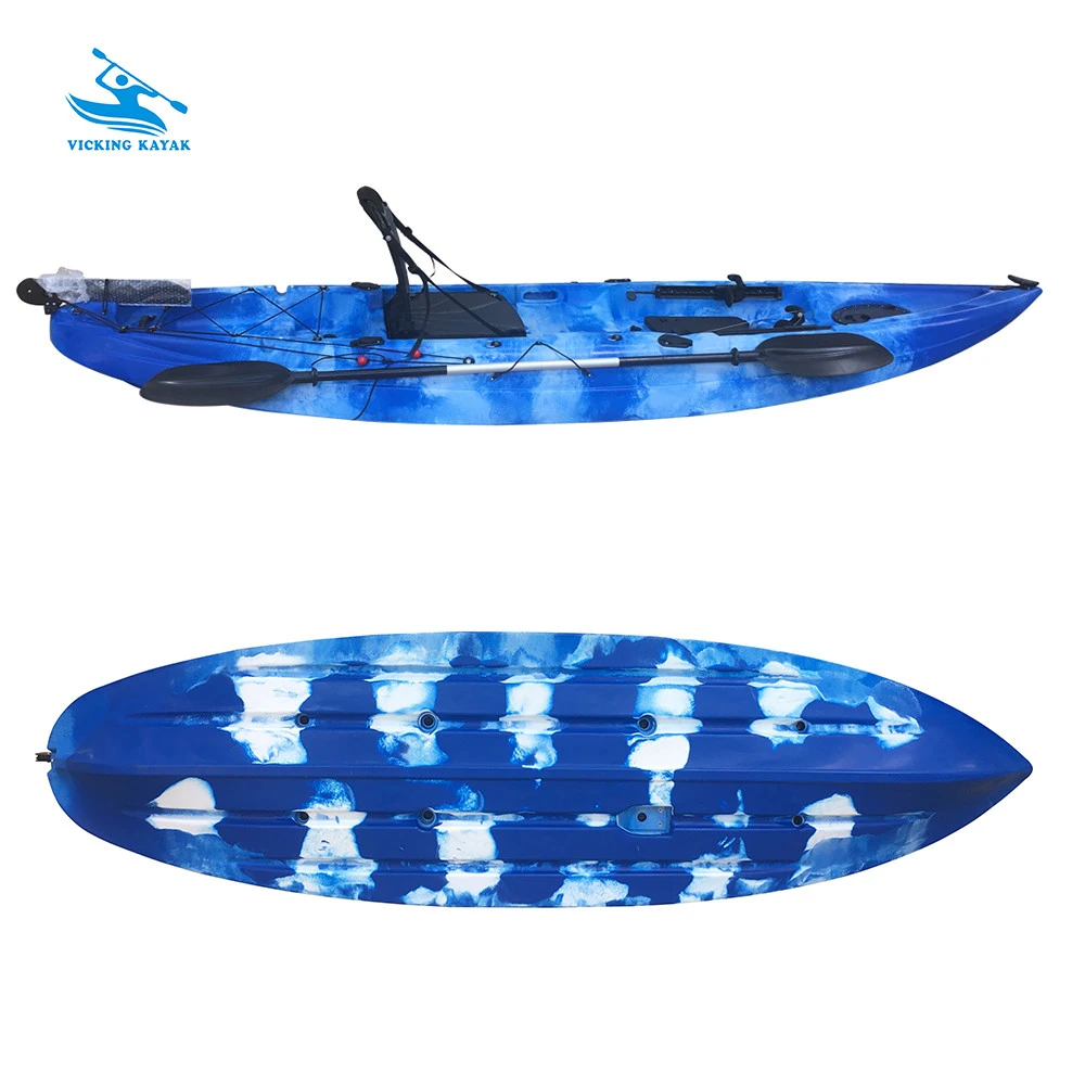 10.8&#x27; Youth Wave Kayak In Rowing Boats With Kids Or Pet 1+1 Fishing Kayak Sit On Top